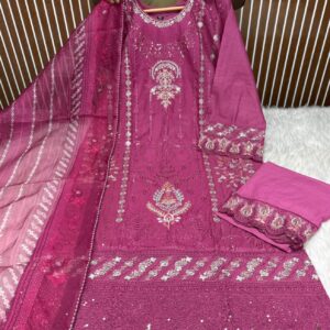 🌸 Premium Embroidered Three-Piece Set 🌸- 3P12